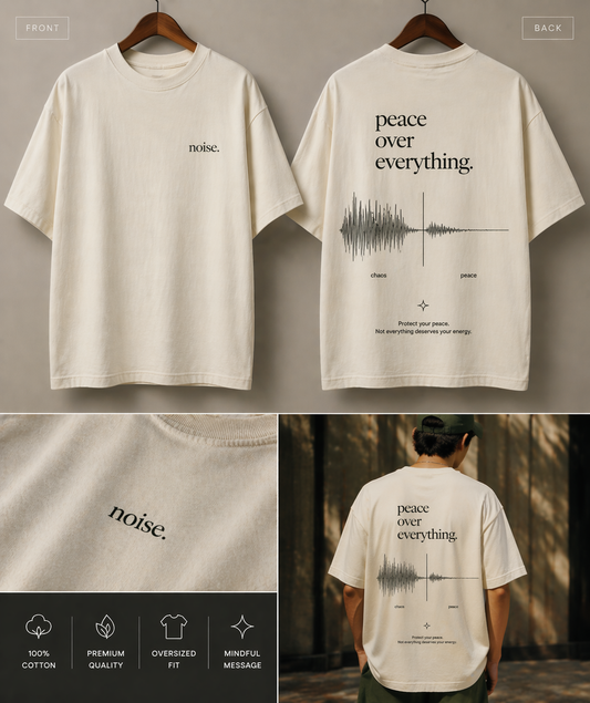 The Unserious Oversized Unisex Tee - Peace over anything
