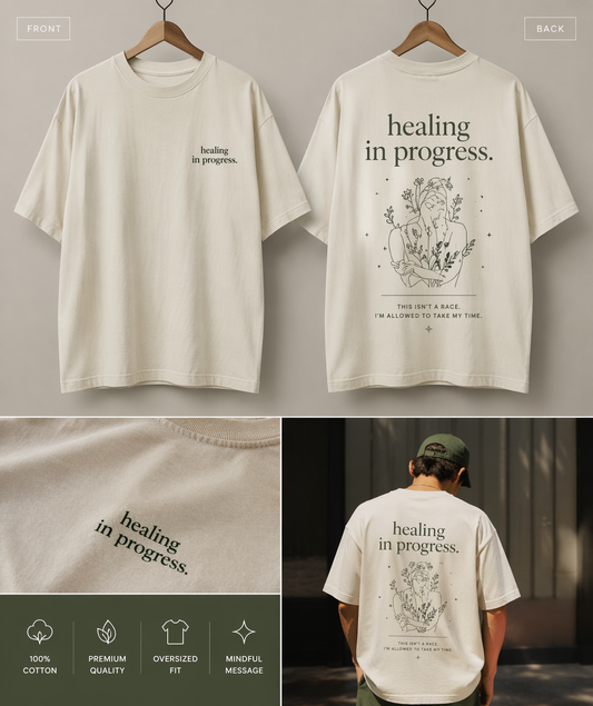 The Unserious Oversized Unisex Tee - Healing in Progress