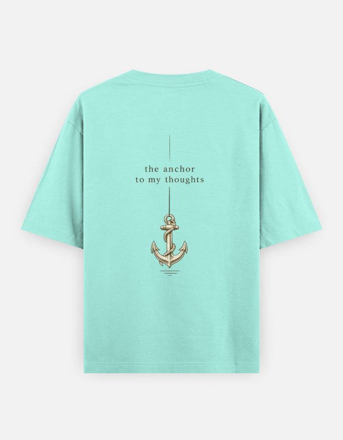 TUS Oversized Unisex Couple/BFF Tee - Peace over chaos | Anchor to my Thoughts (2 Tees)