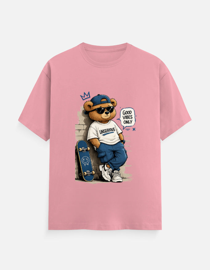 TUS Unisex Regular Tees - Good Vibes only Teddy