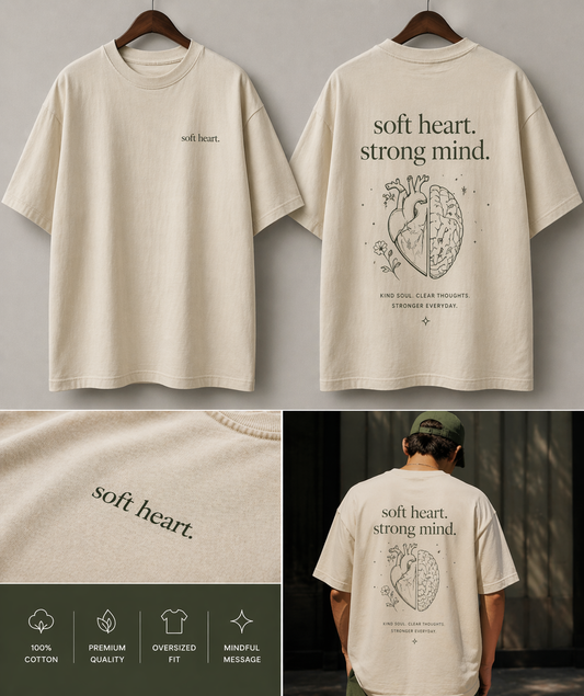 The Unserious Oversized Unisex Tee - Soft Heart
