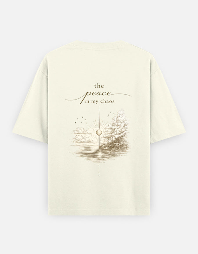 TUS Oversized Unisex Couple/BFF Tee - Peace over chaos | Anchor to my Thoughts (2 Tees)
