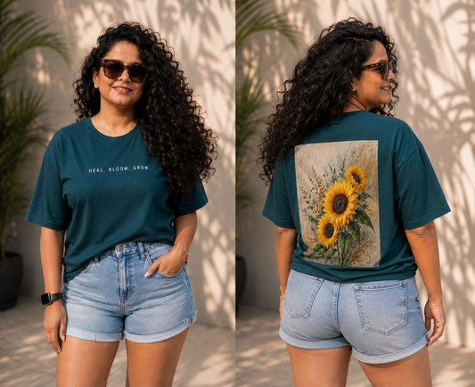 TUS Oversized Unisex Tee - Heal. Bloom. Glow