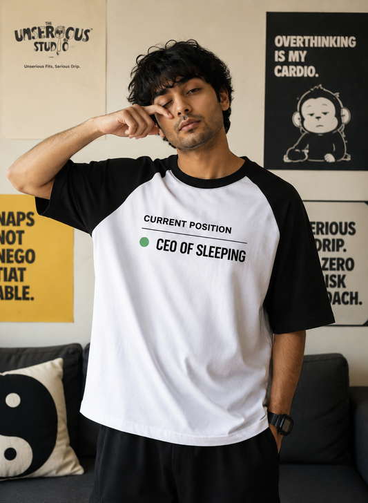 TUS Unisex Oversized Raglan Tee - CEO of Sleeping
