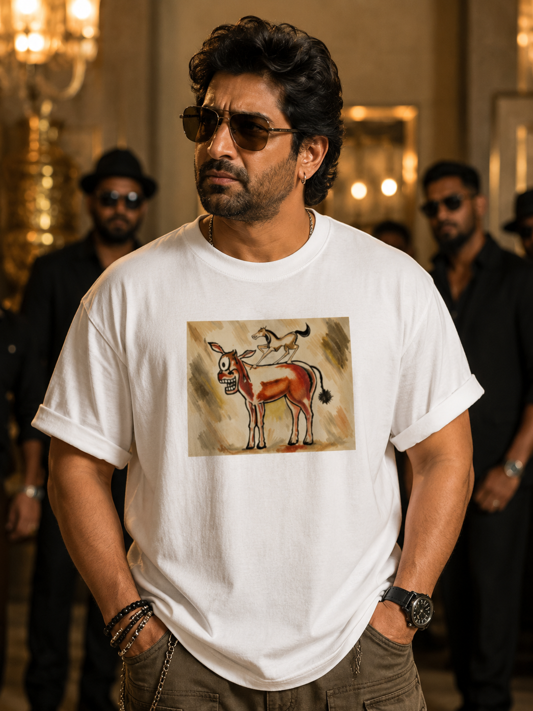 Majnu Bhai/Romeo bhai/Welcome to the jungle Painting/ Ghade ke upar ghoda