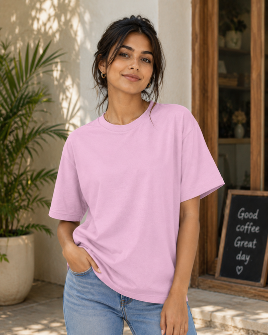The Unserious Unisex Oversized Standard Tees Plain (Pack of 1) - 180 GSM