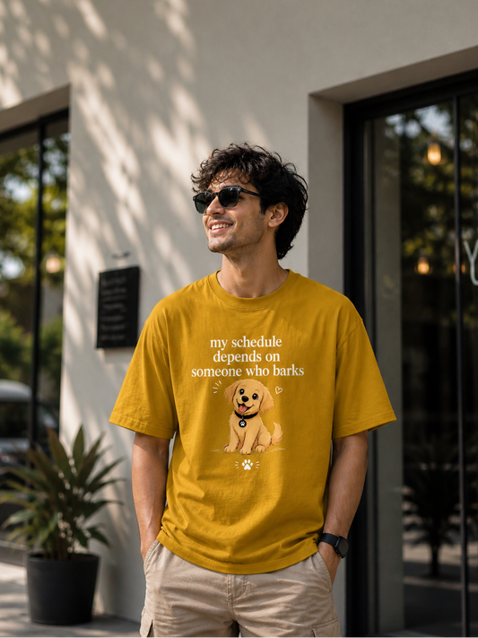 The Unserious Unisex Oversized Tee - My Schedule Depends on Someone Who Barks