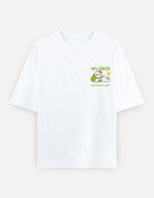 The Unserious Studio Unisex Oversized Tee - 404 Motivation Not Found