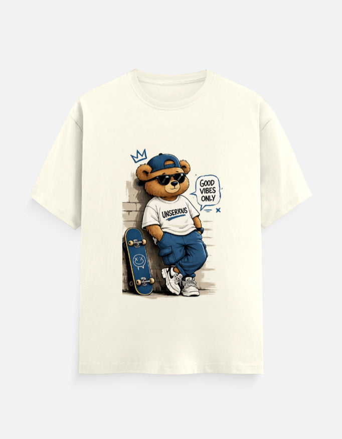 TUS Unisex Regular Tees - Good Vibes only Teddy
