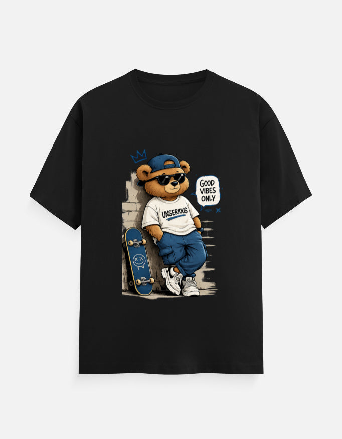 TUS Unisex Regular Tees - Good Vibes only Teddy
