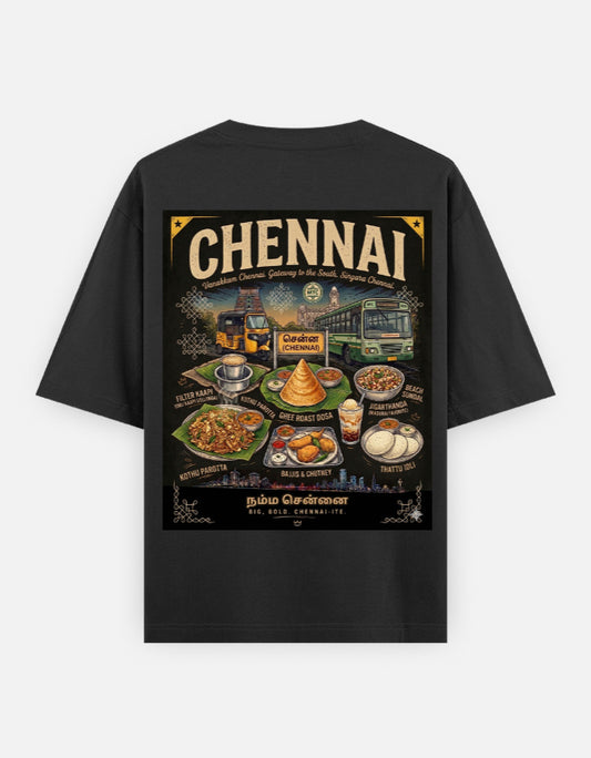 The Unserious Unisex Oversized Tee - Chennai Filter Kaapi & Street Stories