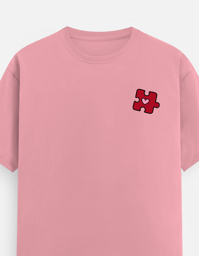 TUS Unisex Puzzle Piece BFF Embroidered Regular Tee Set (2 Tees)