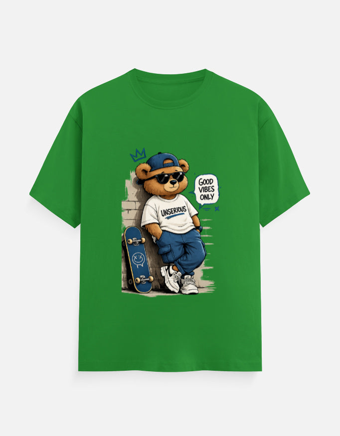 TUS Unisex Regular Tees - Good Vibes only Teddy