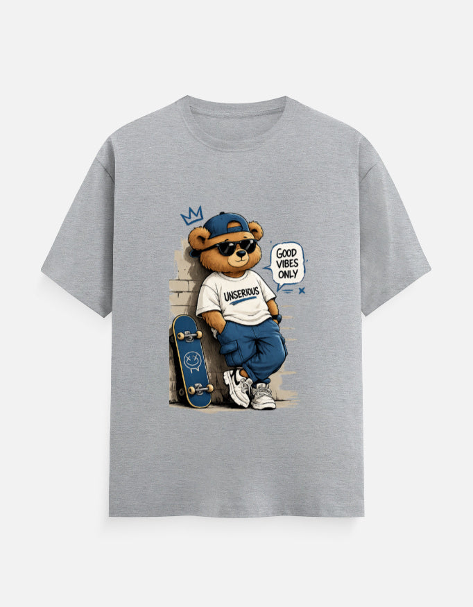 TUS Unisex Regular Tees - Good Vibes only Teddy