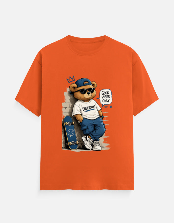TUS Unisex Regular Tees - Good Vibes only Teddy