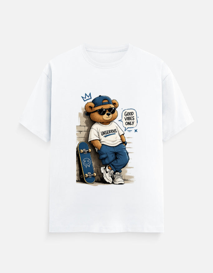 TUS Unisex Regular Tees - Good Vibes only Teddy