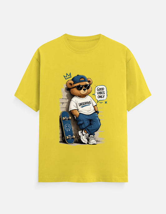 TUS Unisex Regular Tees - Good Vibes only Teddy